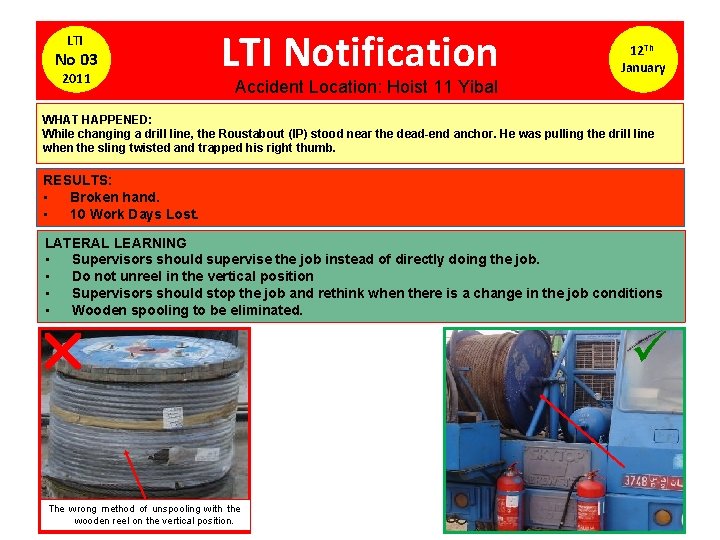 LTI No 03 2011 LTI Notification 12 Th January Accident Location: Hoist 11 Yibal