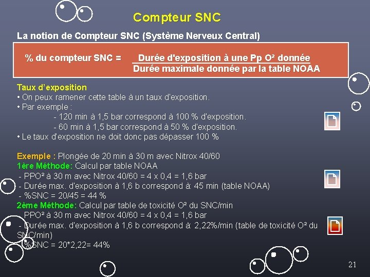 Compteur SNC La notion de Compteur SNC (Système Nerveux Central) % du compteur SNC