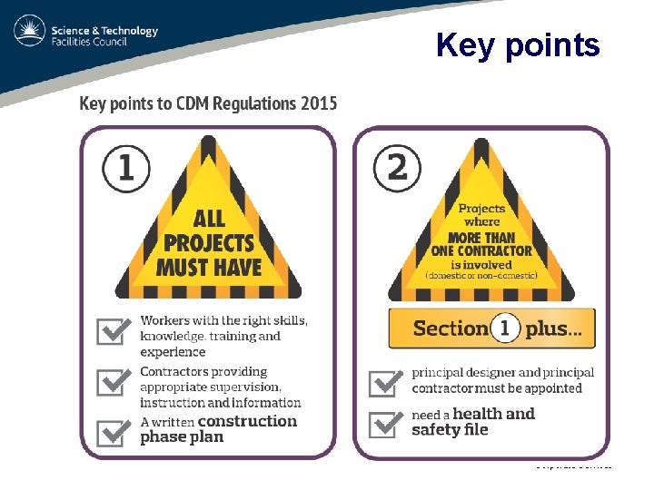 Key points STFC SHE Group Corporate Services 
