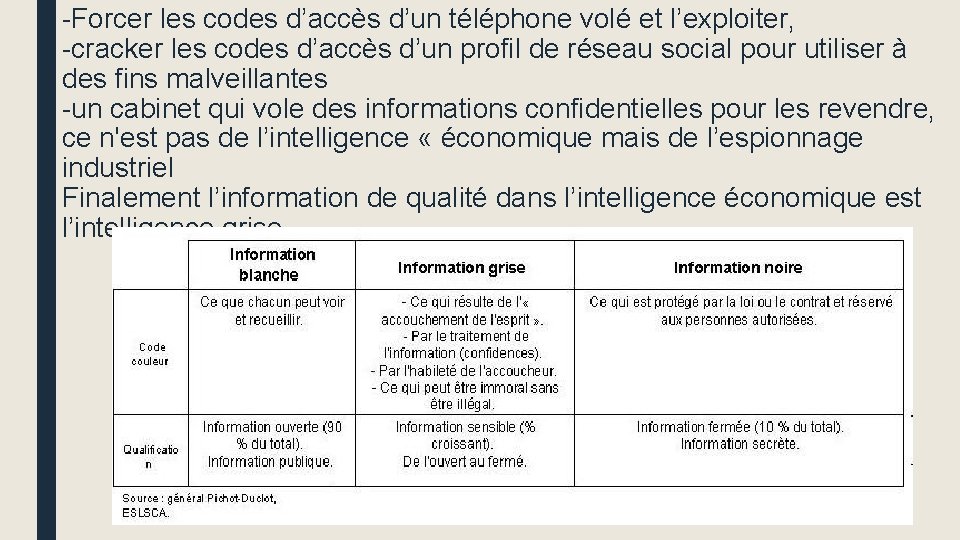 -Forcer les codes d’accès d’un téléphone volé et l’exploiter, -cracker les codes d’accès d’un