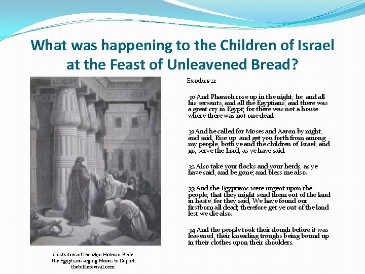 What was happening to the Children of Israel at the Feast of Unleavened Bread?