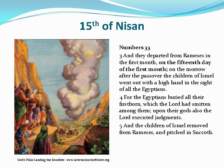 15 th of Nisan Numbers 33 3 And they departed from Rameses in the