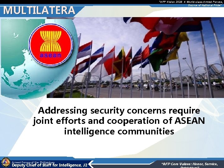 MULTILATERA “AFP Vision 2028: A World-class Armed Forces, Source of National Pride” L Addressing