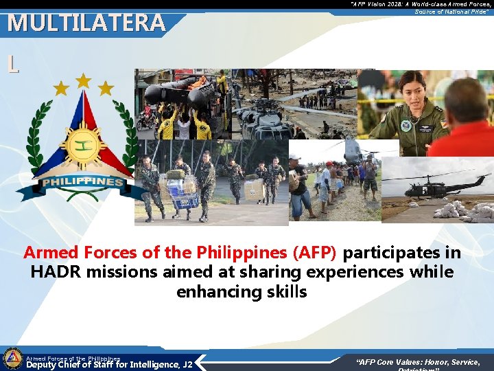 MULTILATERA “AFP Vision 2028: A World-class Armed Forces, Source of National Pride” L Armed