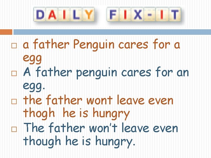  a father Penguin cares for a egg A father penguin cares for an