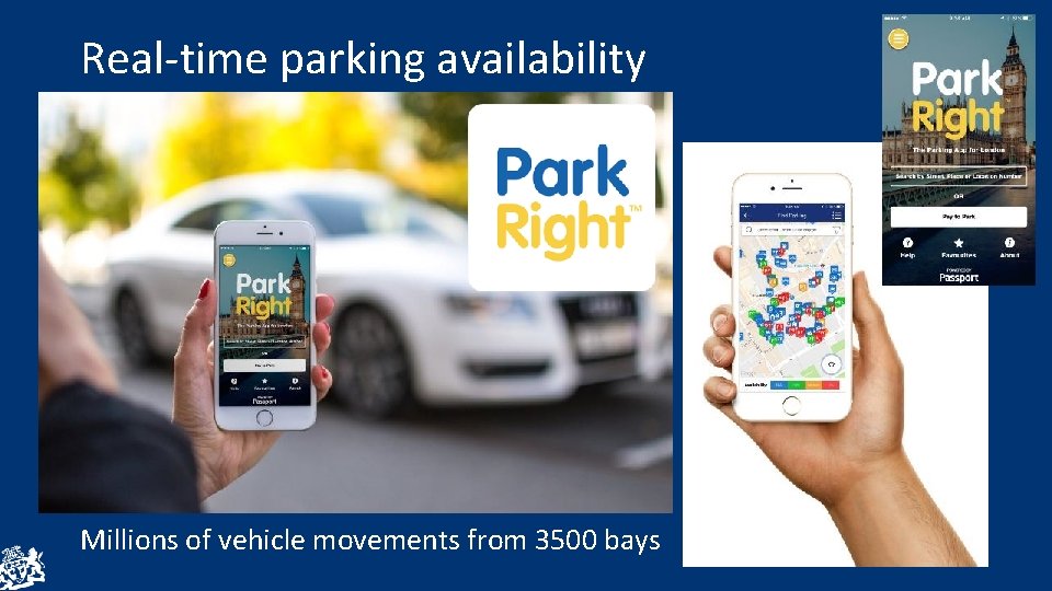 Real-time parking availability Millions of vehicle movements from 3500 bays 
