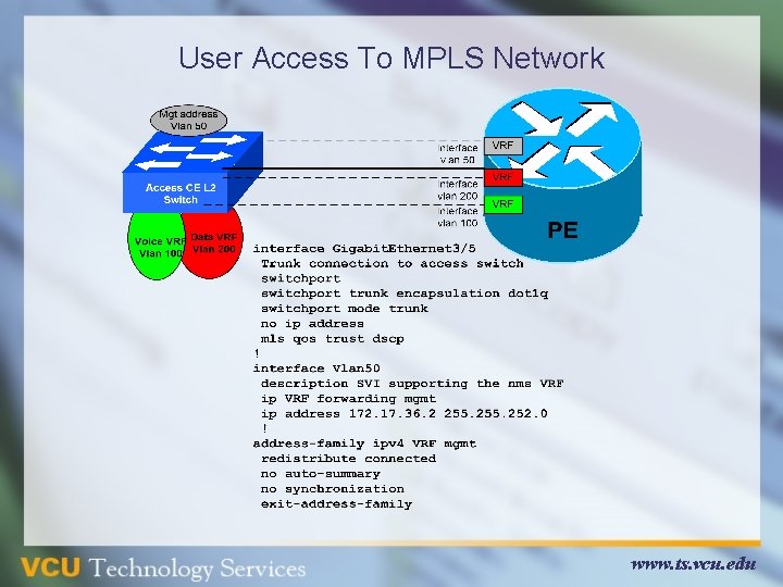 User Access To MPLS Network www. ts. vcu. edu User Access To MPLS Network www. ts. vcu. edu