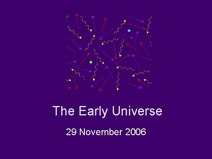 The Early Universe 29 November 2006 