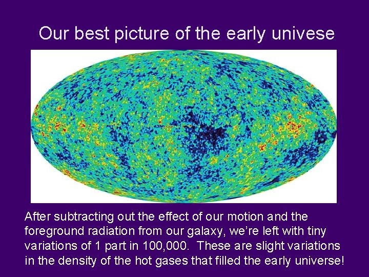 Our best picture of the early univese After subtracting out the effect of our