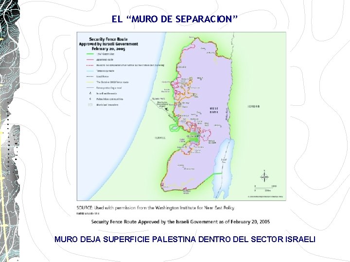EL “MURO DE SEPARACION” MURO DEJA SUPERFICIE PALESTINA DENTRO DEL SECTOR ISRAELI EL “MURO DE SEPARACION” MURO DEJA SUPERFICIE PALESTINA DENTRO DEL SECTOR ISRAELI
