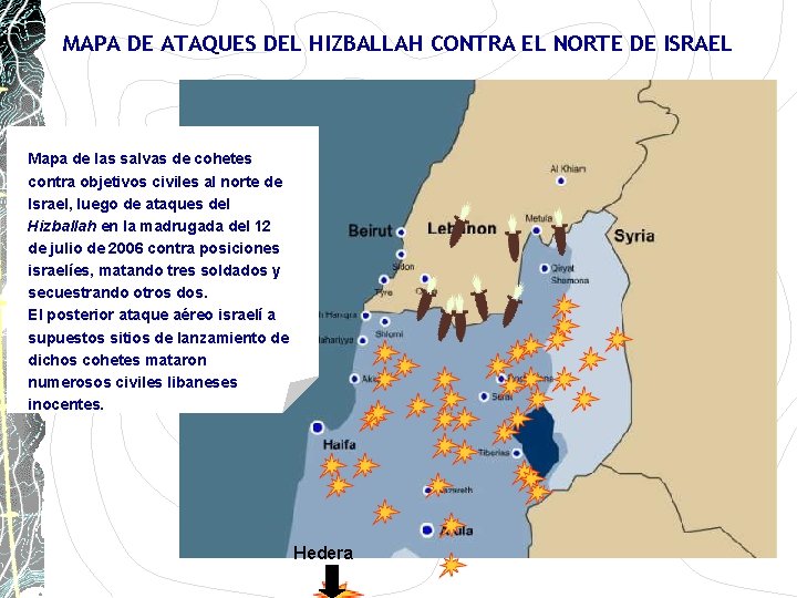 MAPA DE ATAQUES DEL HIZBALLAH CONTRA EL NORTE DE ISRAEL Mapa de las salvas MAPA DE ATAQUES DEL HIZBALLAH CONTRA EL NORTE DE ISRAEL Mapa de las salvas