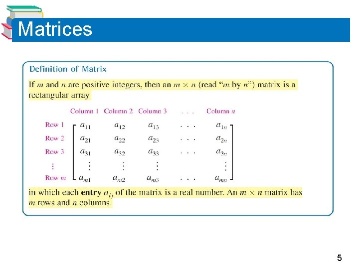 Matrices 5 Matrices 5