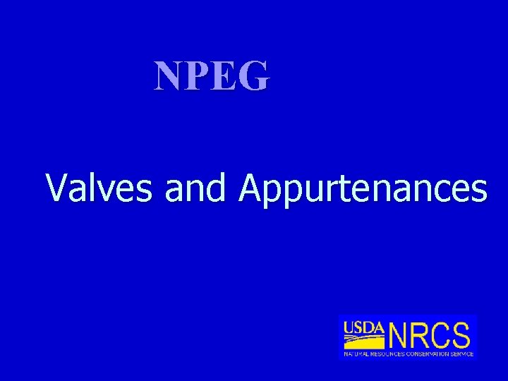 NPEG Valves and Appurtenances 