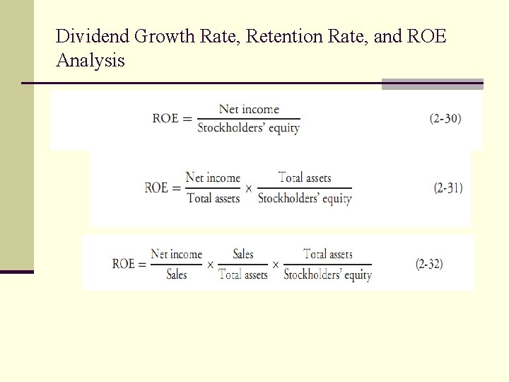 Dividend Growth Rate, Retention Rate, and ROE Analysis 