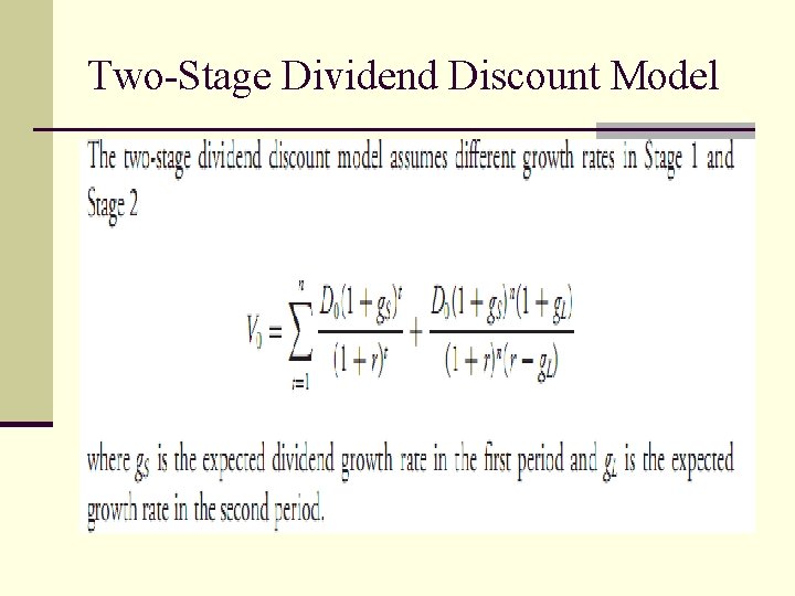 Two-Stage Dividend Discount Model 