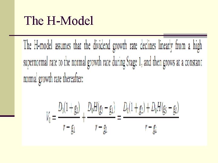 The H-Model 
