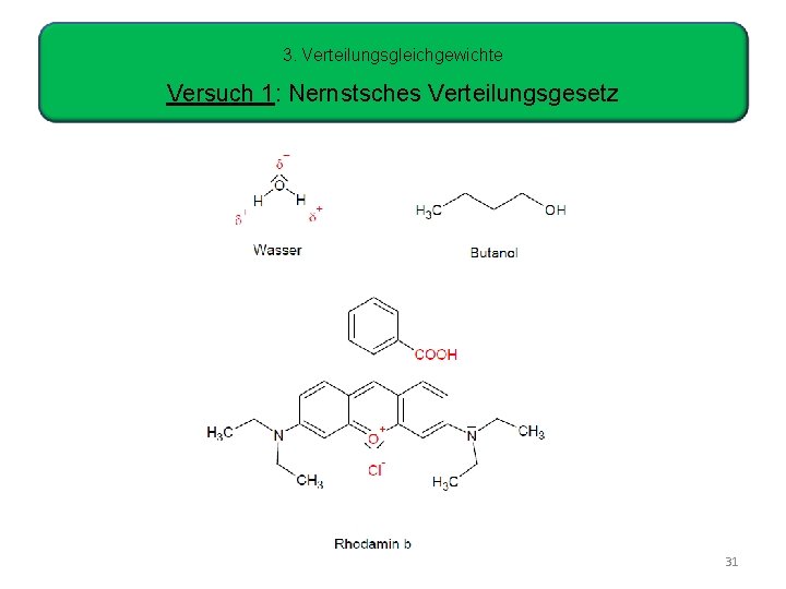 3. Verteilungsgleichgewichte Versuch 1: Nernstsches Verteilungsgesetz 31 