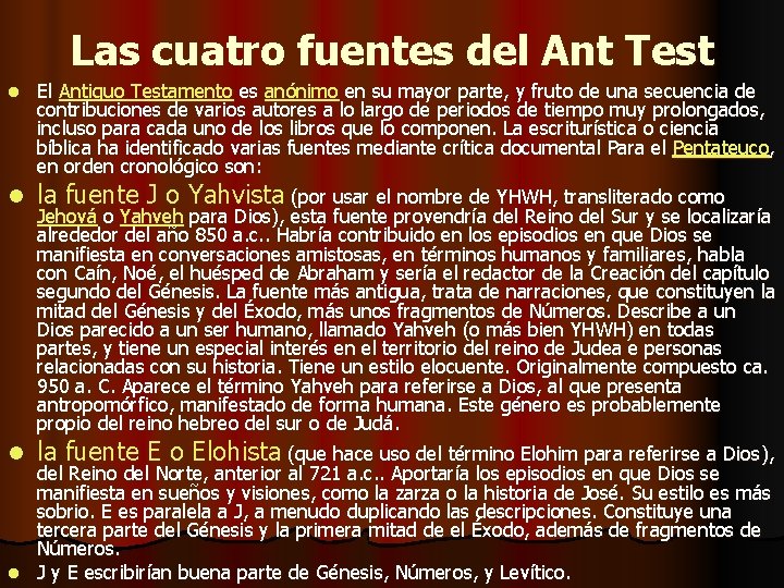Las cuatro fuentes del Ant Test l El Antiguo Testamento es anónimo en su
