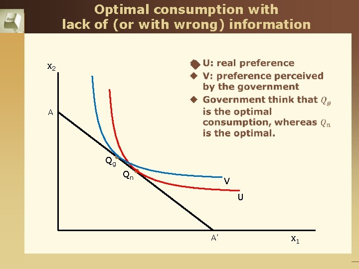Optimal consumption with lack of (or with wrong) information u x 2 A Qg