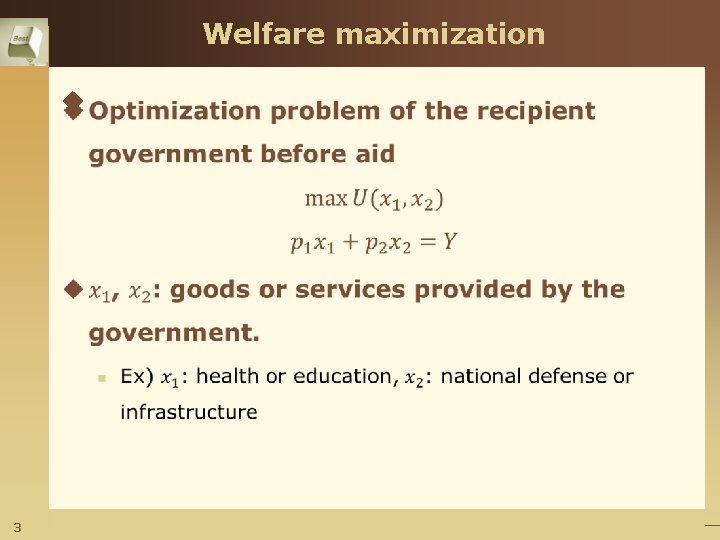 Welfare maximization u 3 