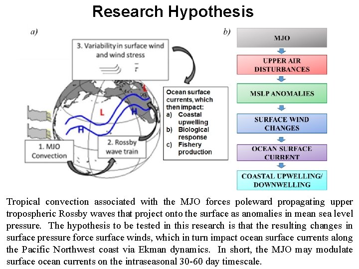 Research Hypothesis Tropical convection associated with the MJO forces poleward propagating upper tropospheric Rossby