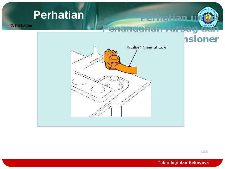 Perhatian 2. Perhatian untuk Penanganan Airbag dan Seat Belt Pretensioner Negative ( - )