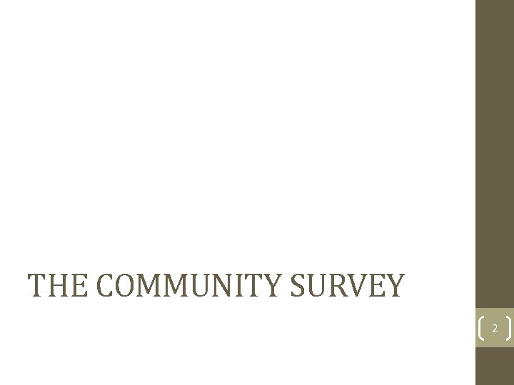 THE COMMUNITY SURVEY 2 