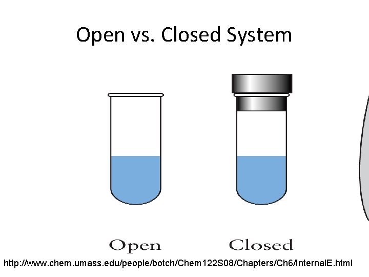Open vs. Closed System http: //www. chem. umass. edu/people/botch/Chem 122 S 08/Chapters/Ch 6/Internal. E.