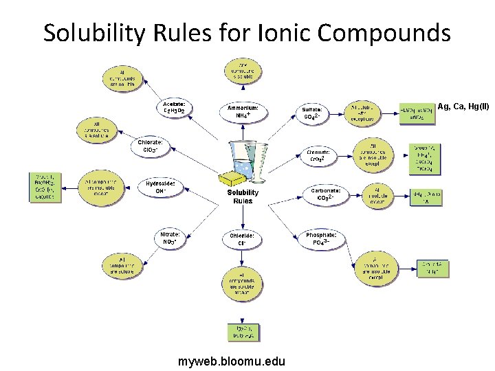 Solubility Rules for Ionic Compounds Ag, Ca, Hg(II) myweb. bloomu. edu 