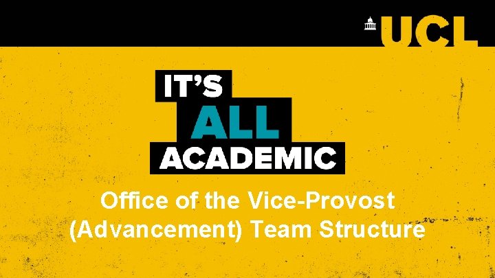 Office of the Vice-Provost (Advancement) Team Structure 