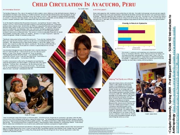  • Colgate University, Spring 2009 - Prof Margaret Wehrer - SOAN 102 Introduction