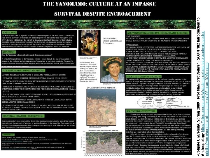  • Colgate University, Spring 2009 - Prof Margaret Wehrer - SOAN 102 Introduction