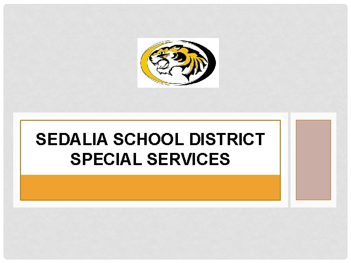 SEDALIA SCHOOL DISTRICT SPECIAL SERVICES 