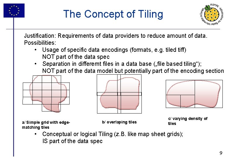 The Concept of Tiling Justification: Requirements of data providers to reduce amount of data.