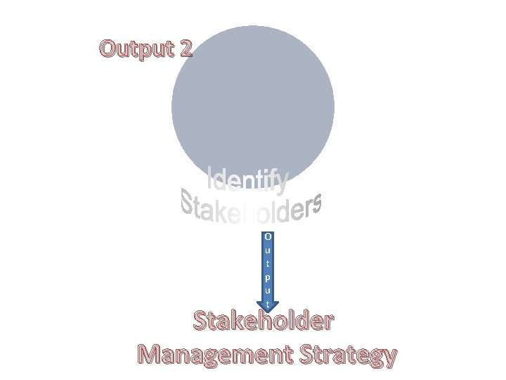 Output 2 O u t p u t Stakeholder Management Strategy 