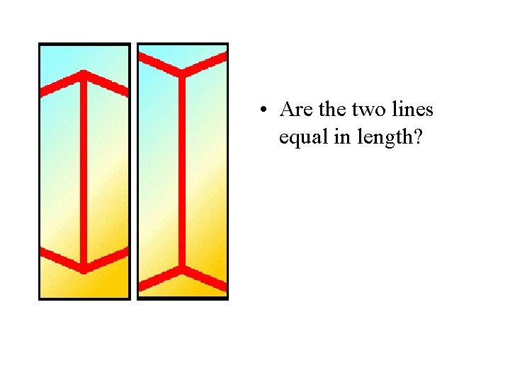  • Are the two lines equal in length? 