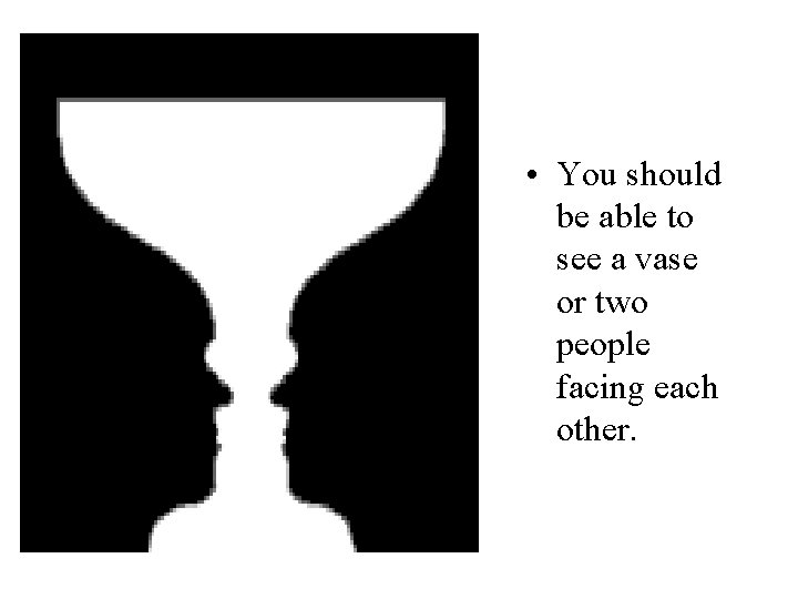  • You should be able to see a vase or two people facing