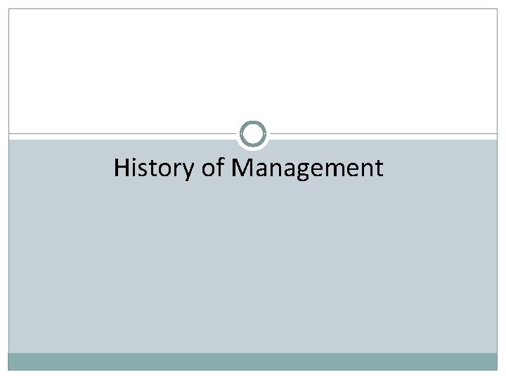 History of Management 