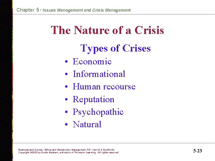 Types Of Crisis Management