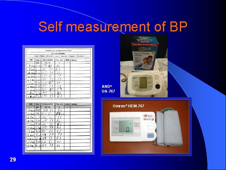 Self measurement of BP AND® UA-767 Omron® HEM-747 29 