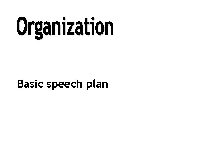 Basic speech plan 