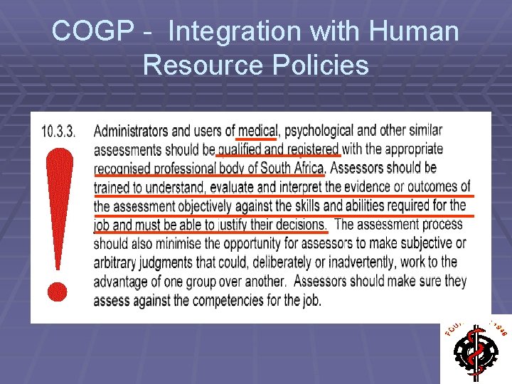 COGP - Integration with Human Resource Policies 