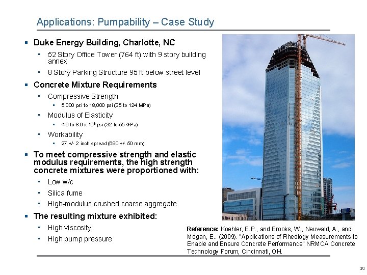 Applications: Pumpability – Case Study § Duke Energy Building, Charlotte, NC • 52 Story Applications: Pumpability – Case Study § Duke Energy Building, Charlotte, NC • 52 Story