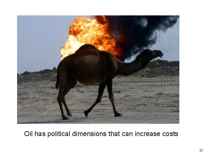 Oil has political dimensions that can increase costs 37 