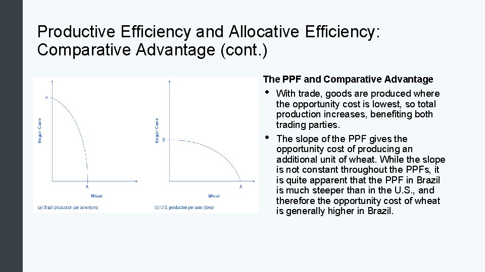 Productive Efficiency and Allocative Efficiency: Comparative Advantage (cont. ) The PPF and Comparative Advantage