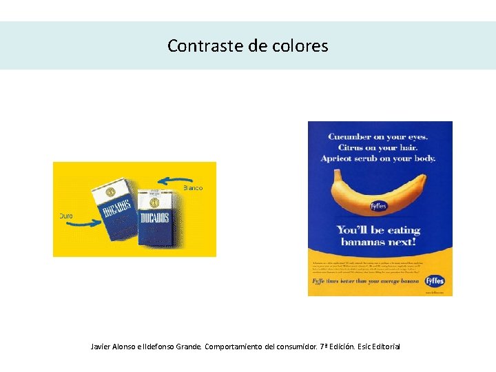 Contraste de colores Javier Alonso e Ildefonso Grande. Comportamiento del consumidor. 7ª Edición. Esic