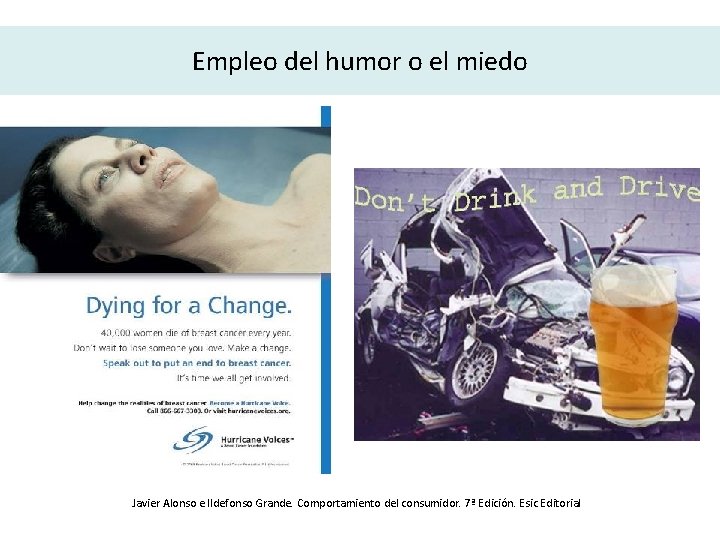 Empleo del humor o el miedo Javier Alonso e Ildefonso Grande. Comportamiento del consumidor.