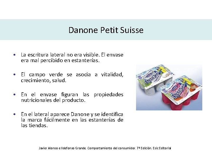 Danone Petit Suisse • La escritura lateral no era visible. El envase era mal