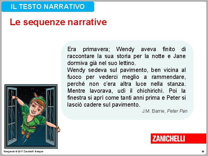 IL TESTO NARRATIVO Le sequenze narrative Era primavera; Wendy aveva finito di raccontare la