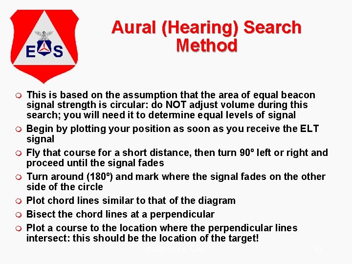 Aural (Hearing) Search Method m m m m This is based on the assumption